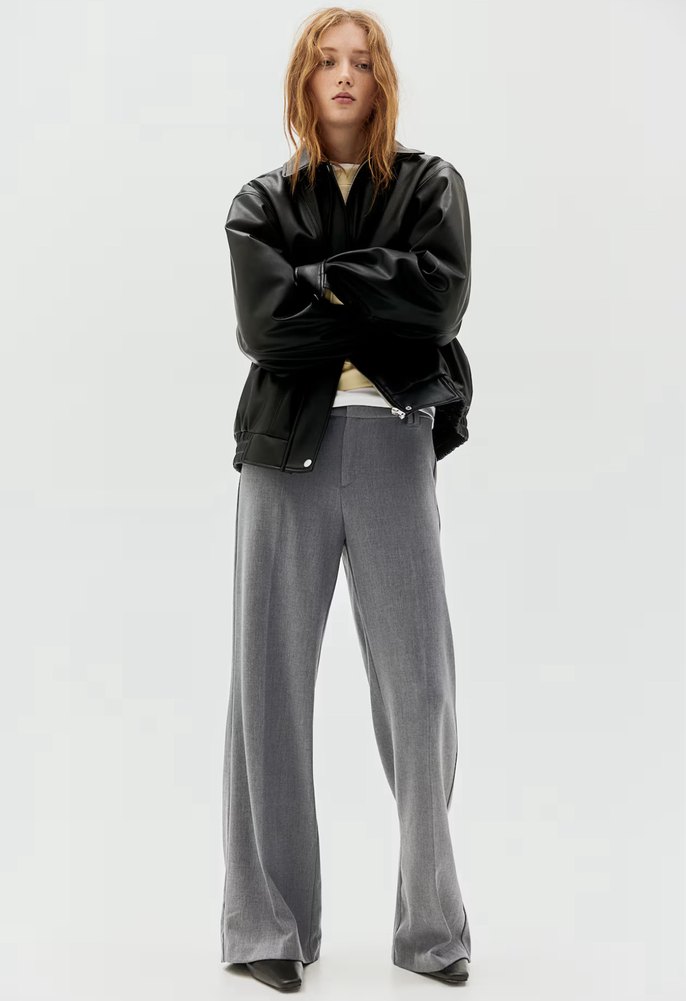 Gri Kumaş Kadın Pantolon Tokalı - Görsel 3