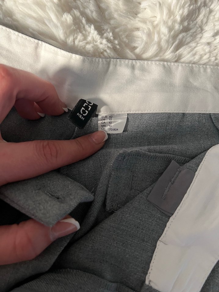 Gri Kumaş Kadın Pantolon Tokalı - Görsel 2