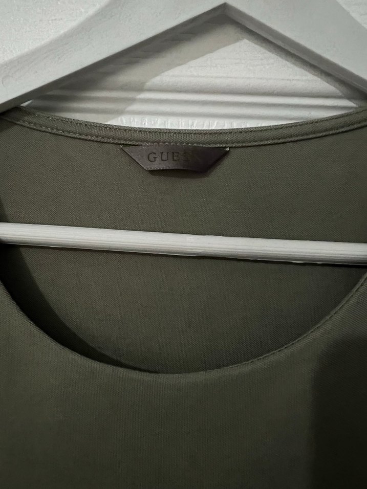 Drapeli Kısa Kollu Midi Elbise - Görsel 3