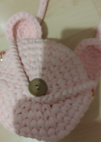 Pembe Örgü çocuk Çanta - Görsel 2