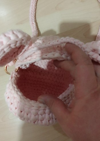 Pembe Örgü çocuk Çanta - Görsel 3