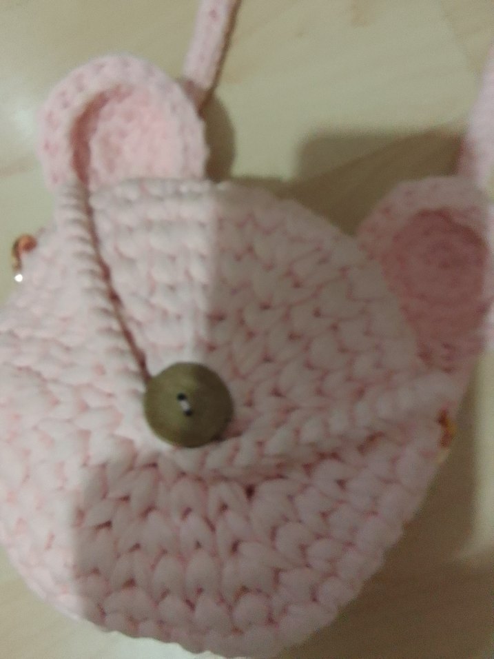 Pembe Örgü çocuk Çanta - Görsel 2