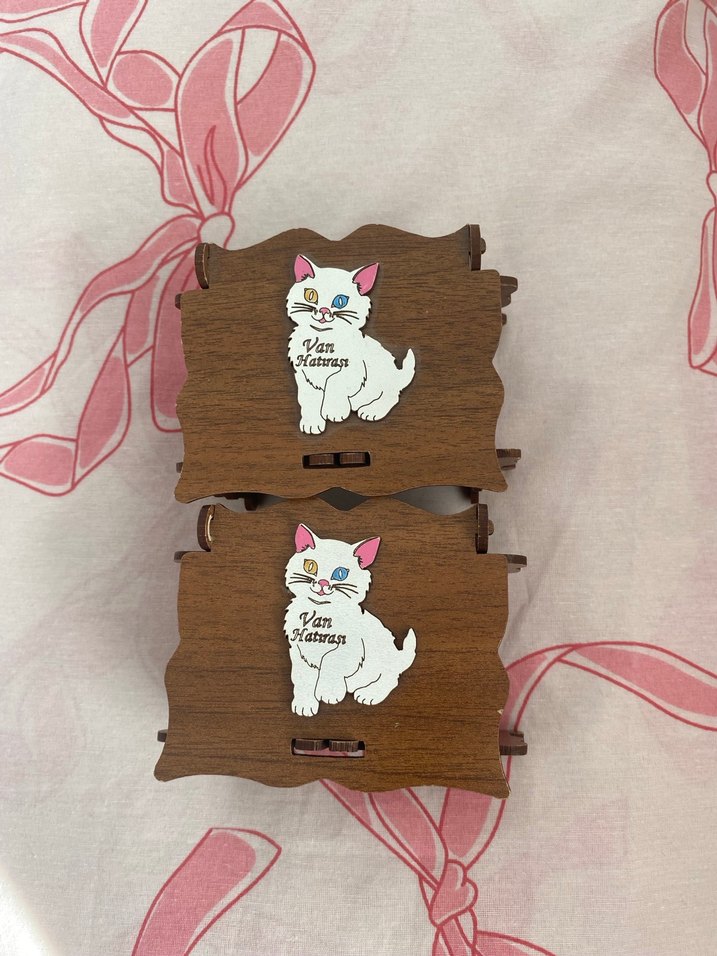 Pastel Renkli Ahşap Kedi Aksesuarı - Görsel 4