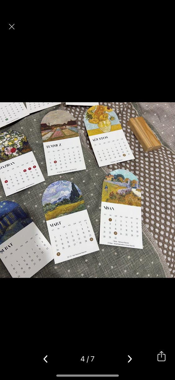 Çiçek ve Manzara Temalı Mini Planlayıcı takvim - Görsel 4