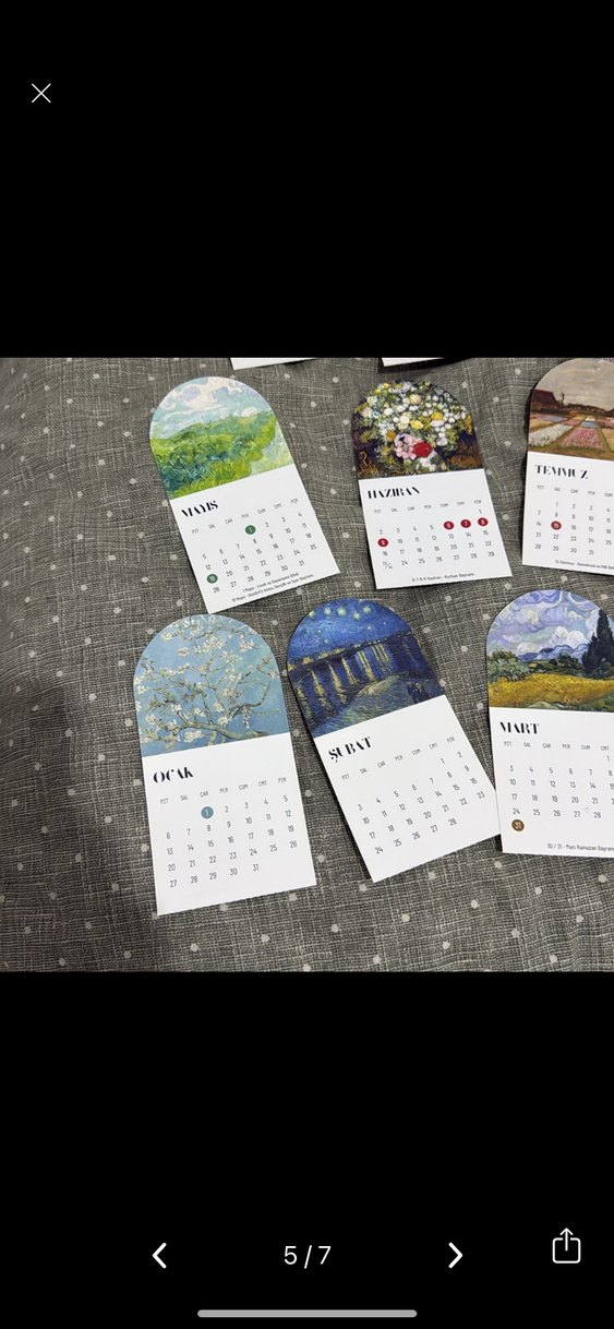Çiçek ve Manzara Temalı Mini Planlayıcı takvim - Görsel 5