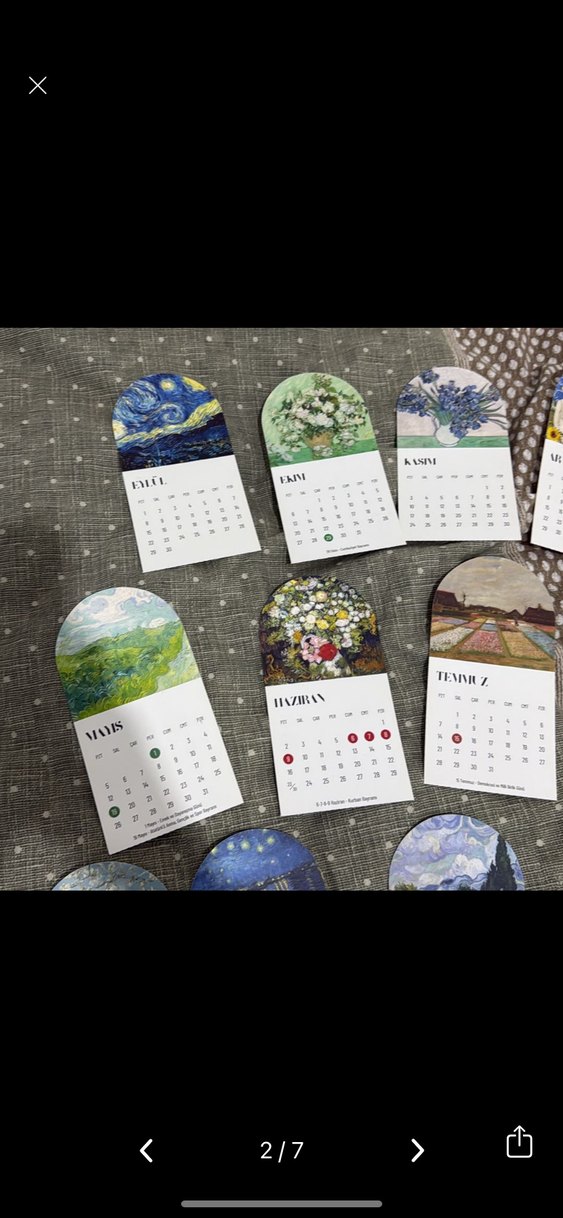 Çiçek ve Manzara Temalı Mini Planlayıcı takvim - Görsel 2