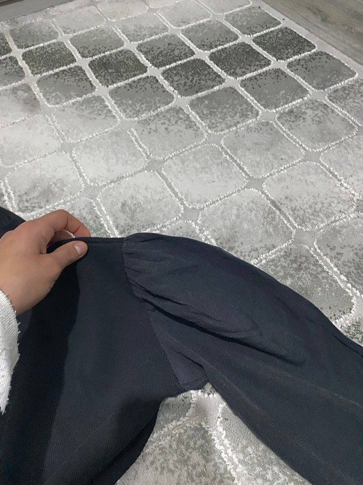 Balon kol triko bluz - Görsel 4