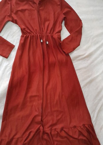 Zac Posen Kırmızı Uzun Bohem V Yaka Elbise