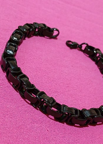 Siyah Gotik Erkek Bileklik - Görsel 3