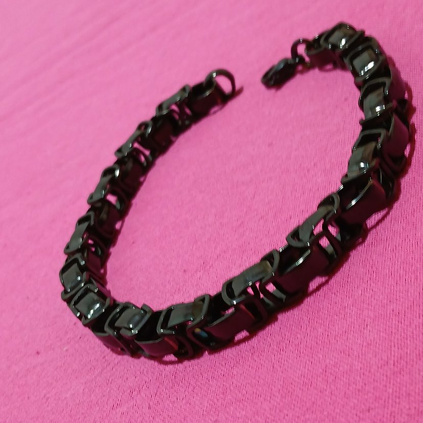 Siyah Gotik Erkek Bileklik - Görsel 4