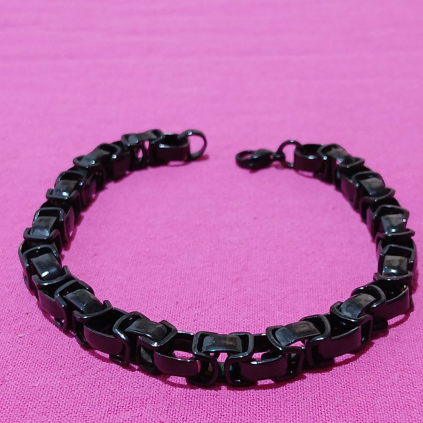 Siyah Gotik Erkek Bileklik - Görsel 2