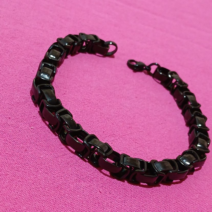 Siyah Gotik Erkek Bileklik - Görsel 3