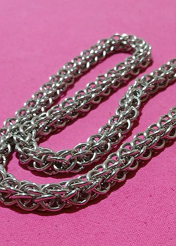 Gri Renk Zincir Erkek Kolye - Görsel 3