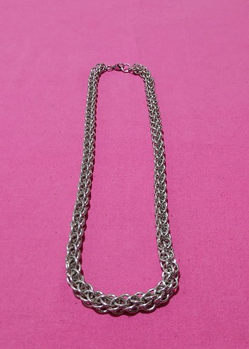 Gri Renk Zincir Erkek Kolye - Görsel 8