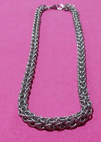 Gri Renk Zincir Erkek Kolye - Görsel 6