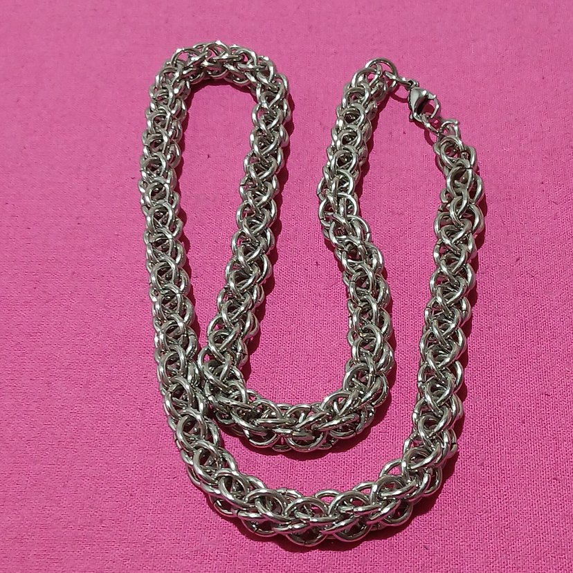 Gri Renk Zincir Erkek Kolye - Görsel 2