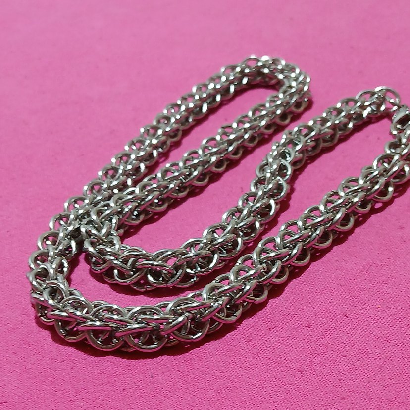 Gri Renk Zincir Erkek Kolye - Görsel 3