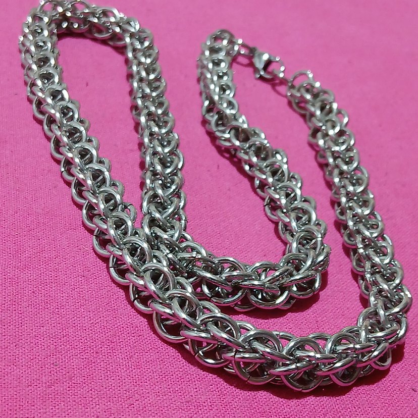 Gri Renk Zincir Erkek Kolye - Görsel 4