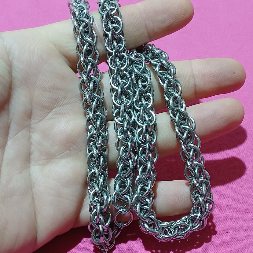 Gri Renk Zincir Erkek Kolye - Görsel 5