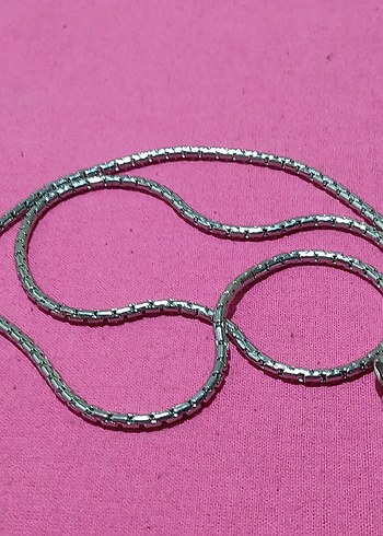 Uzun Gri Yılan Desenli Zincir Kolye ÇELİKTİR - Görsel 2