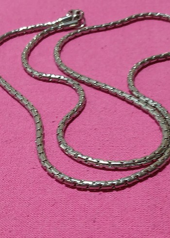 Uzun Gri Yılan Desenli Zincir Kolye ÇELİKTİR - Görsel 3