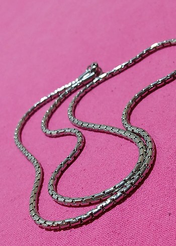 Uzun Gri Yılan Desenli Zincir Kolye ÇELİKTİR - Görsel 4