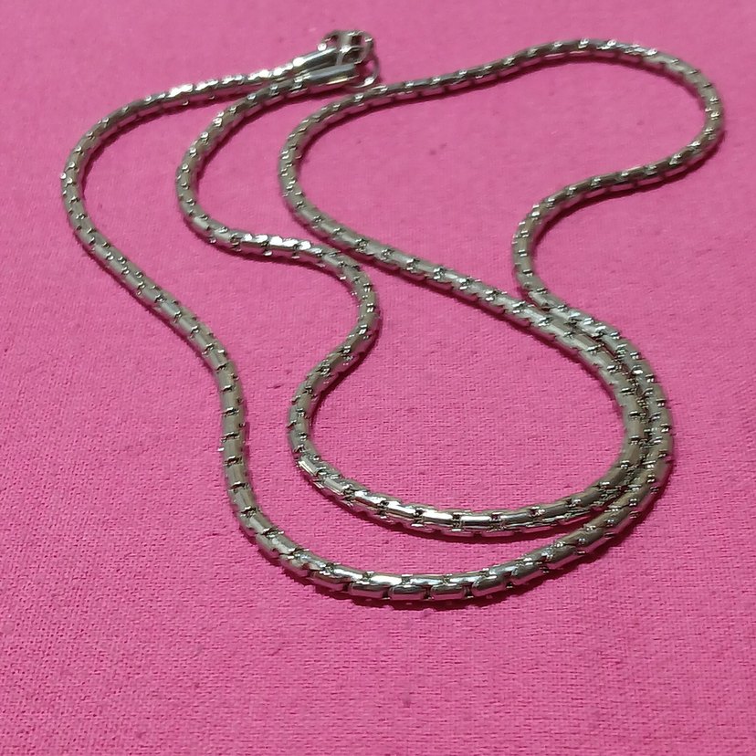 Uzun Gri Yılan Desenli Zincir Kolye ÇELİKTİR - Görsel 3