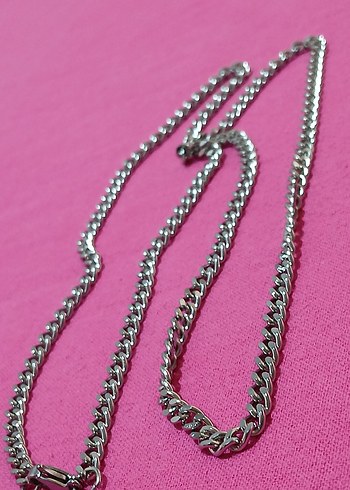 Gri Minimalist Zincir Kolye ÇELİKTİR - Görsel 4