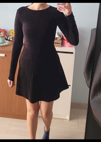 Günlük Kadife Doku Elbise - Görsel 2