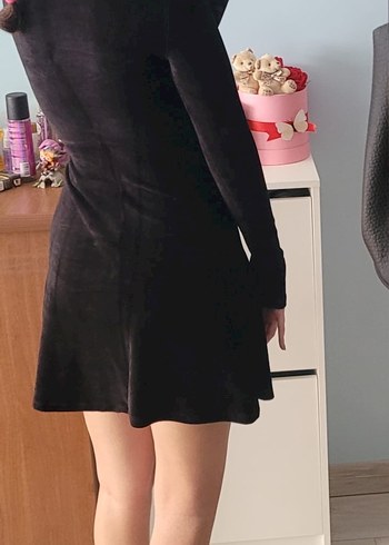 Günlük Kadife Doku Elbise - Görsel 4