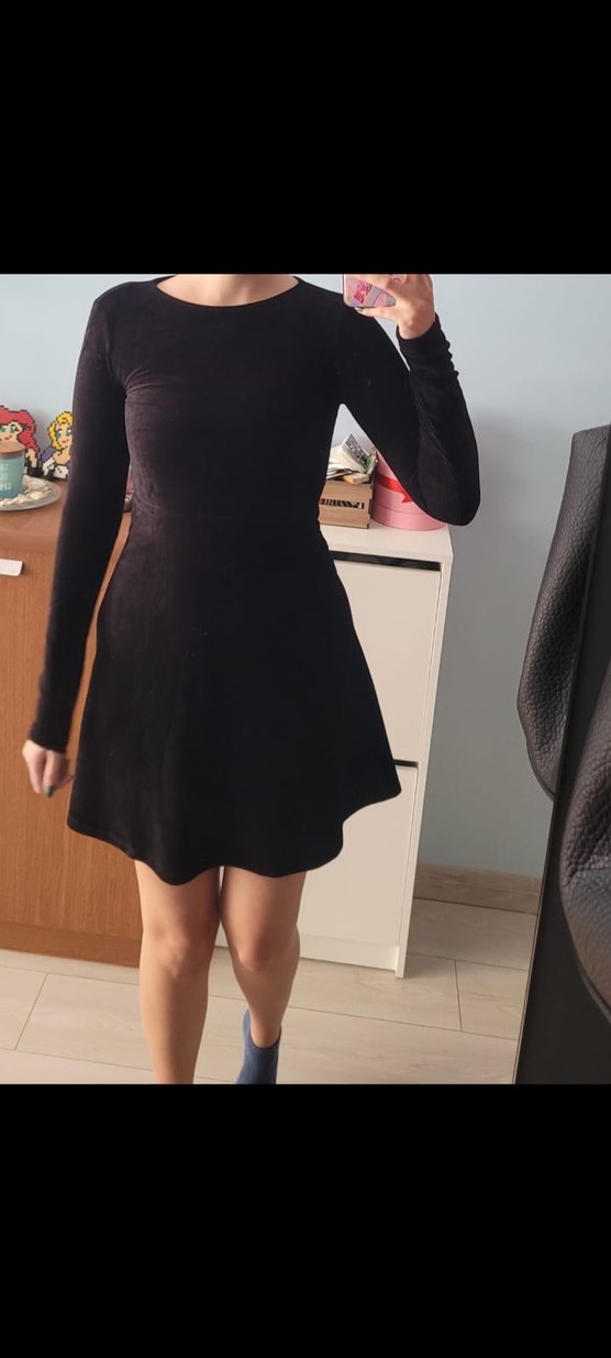 Günlük Kadife Doku Elbise - Görsel 3