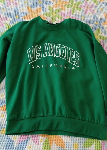 Yeşil Los Angeles Baskılı Kadın Sweatshirt