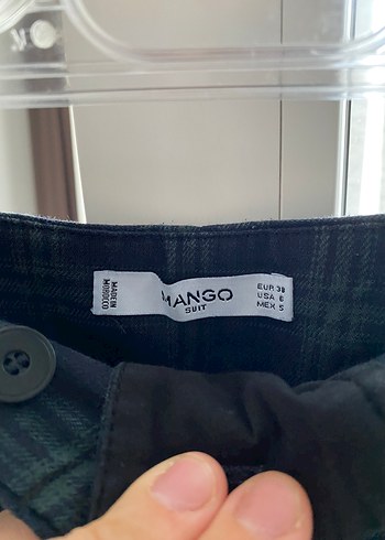 Mango Lacivert Kadın Midi Kumaş Pantolon