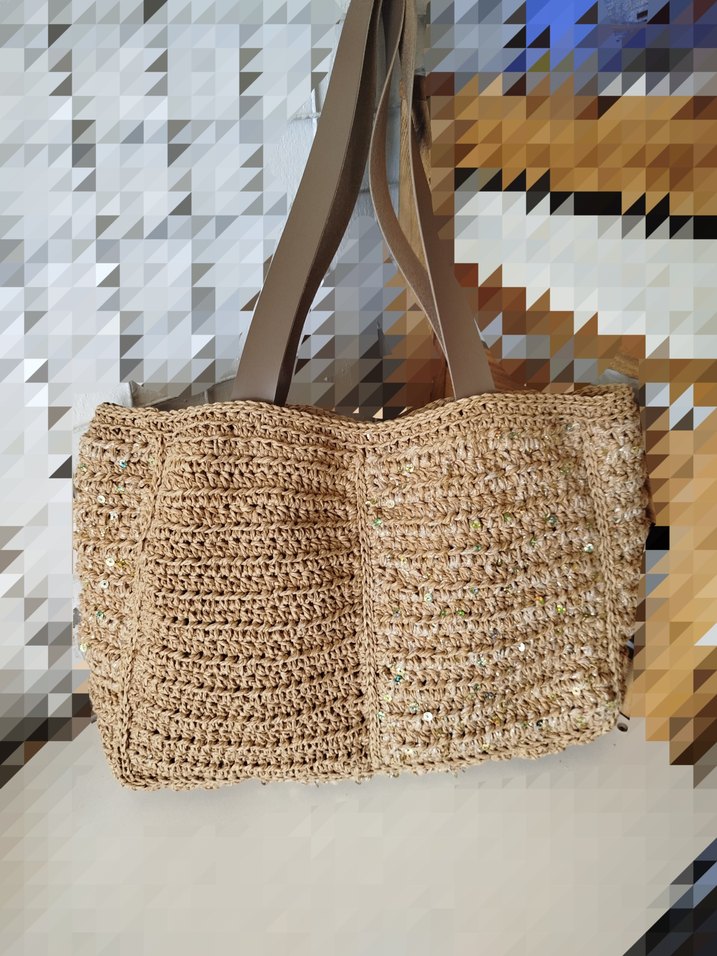 Bej Örgü Bohem Kadın Çanta - Görsel 2
