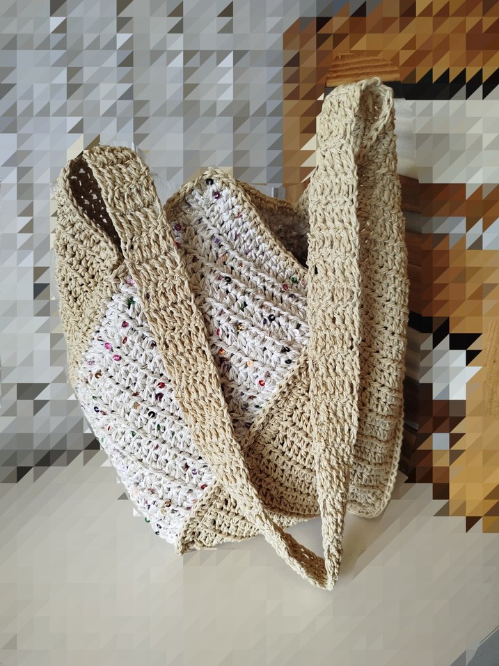 Bej Örgü Bohem Kadın Çanta - Görsel 2