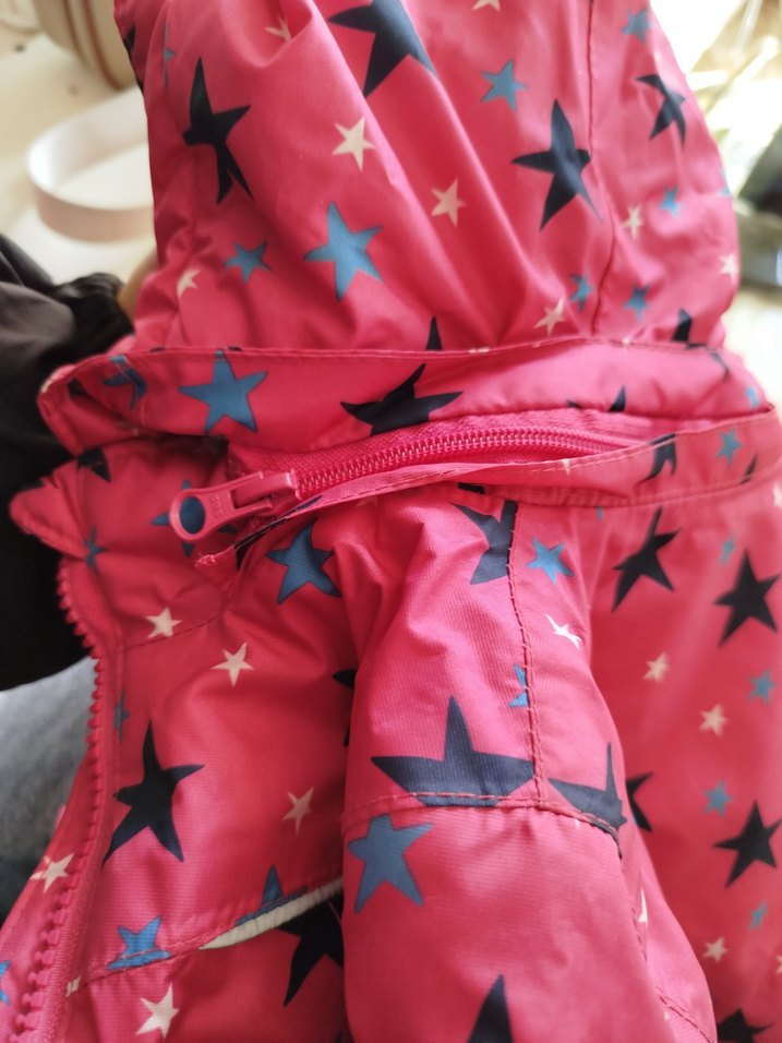 Renkli Desenli Kız Çocuk Kapüşonlu Mont - Görsel 3