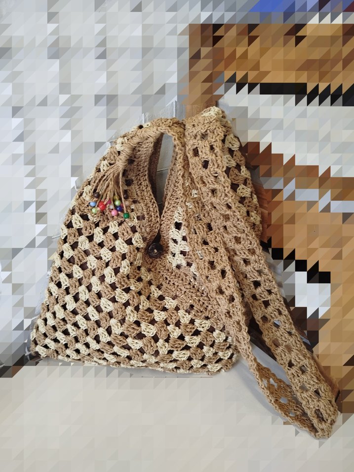 Dantel Detaylı Örgü Bohem Kadın Çanta - Görsel 2