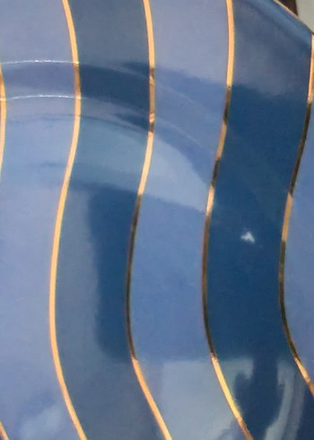 Zsa zsa zsu mavi yeşil porselen tabak - Görsel 5