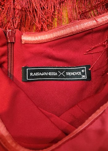 Raisa Vanessa Bordo Püsküllü Bohem Mini Elbise - Görsel 4