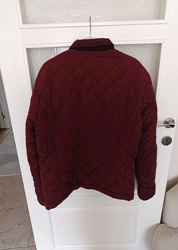 xl Beden Marka bordo çıtçıtli fermuarlı Erkek Mont