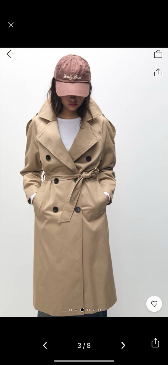 Pull and bear bej kemerli trençkot - Görsel 3