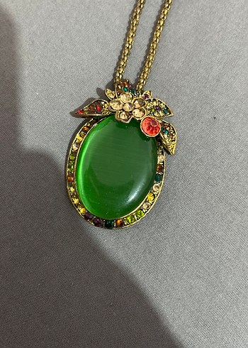 Çiçek Detaylı Uzun Renkli Kadın Kolye - Görsel 3