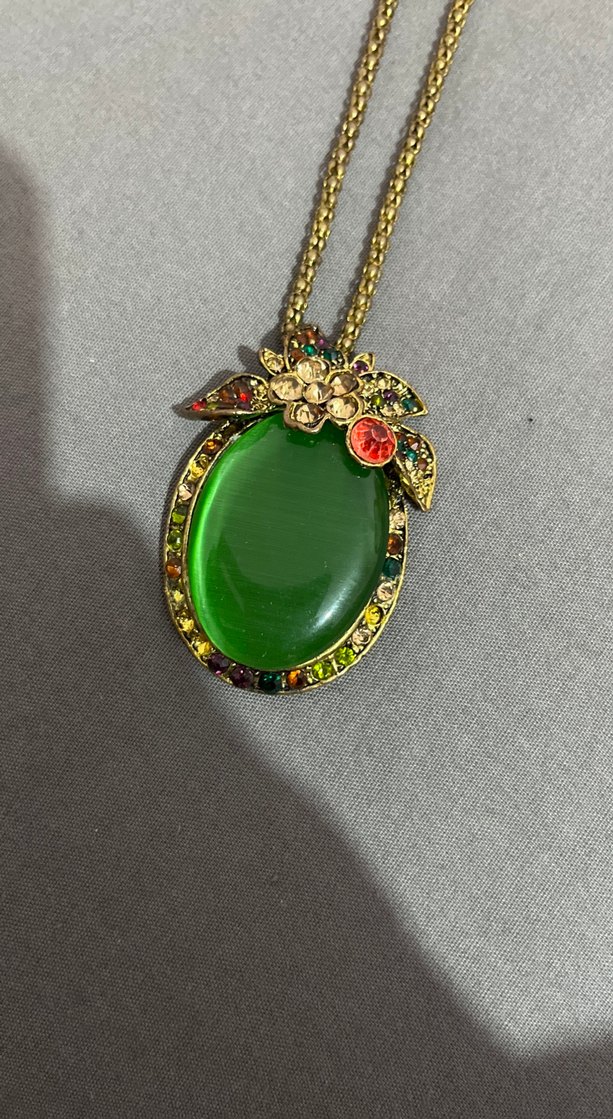 Çiçek Detaylı Uzun Renkli Kadın Kolye - Görsel 3