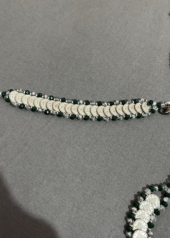 Uzun Yeşil Boncuklu Yılan Desenli Bohem Kolye - Görsel 2