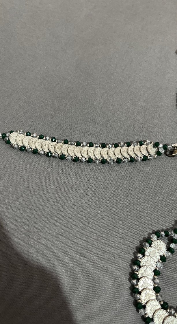 Uzun Yeşil Boncuklu Yılan Desenli Bohem Kolye - Görsel 2