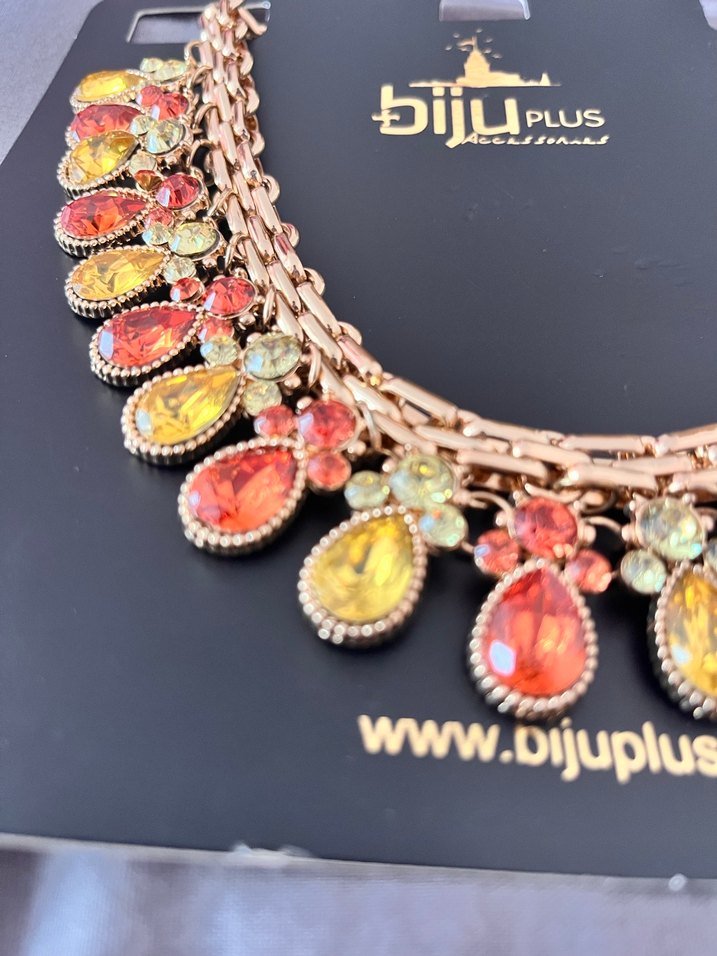 Renkli Taşlı Kısa Zincir Bohem Kolye - Görsel 2