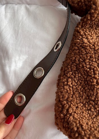 Kahverengi Peluş Kadın Omuz Çantası - Görsel 3