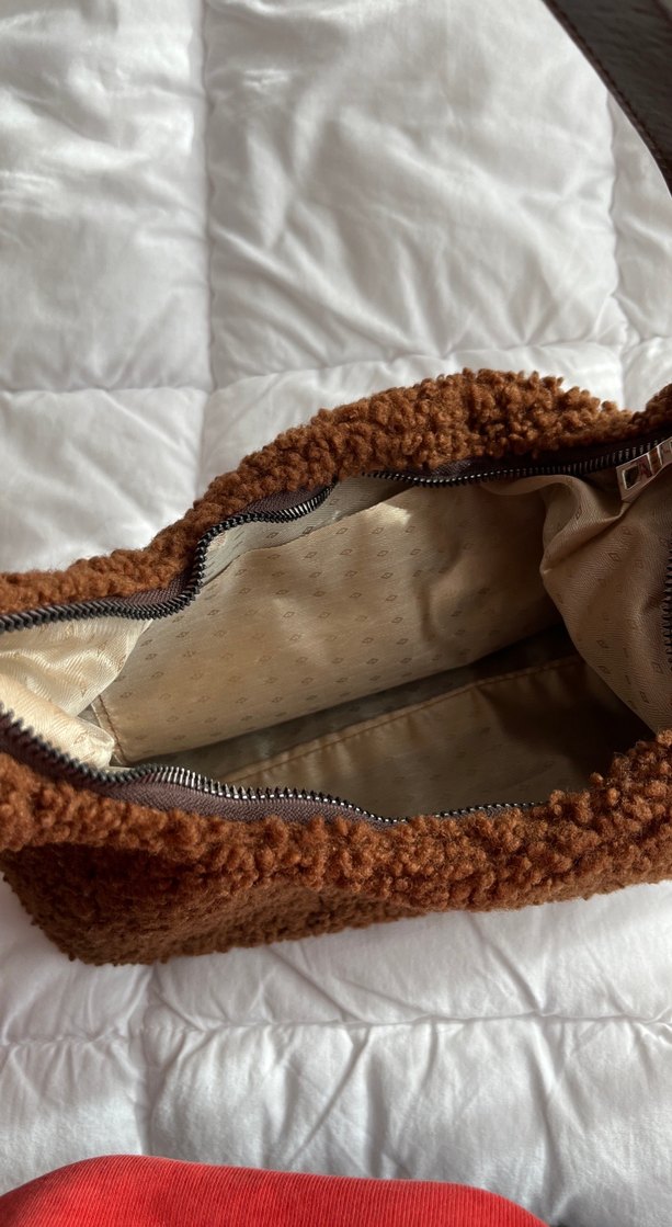 Kahverengi Peluş Kadın Omuz Çantası - Görsel 4