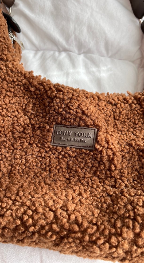 Kahverengi Peluş Kadın Omuz Çantası - Görsel 2