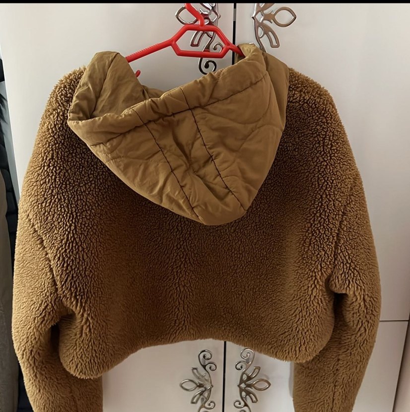 Kısa Kesim Kahverengi Peluş Kadın Ceket - Görsel 3